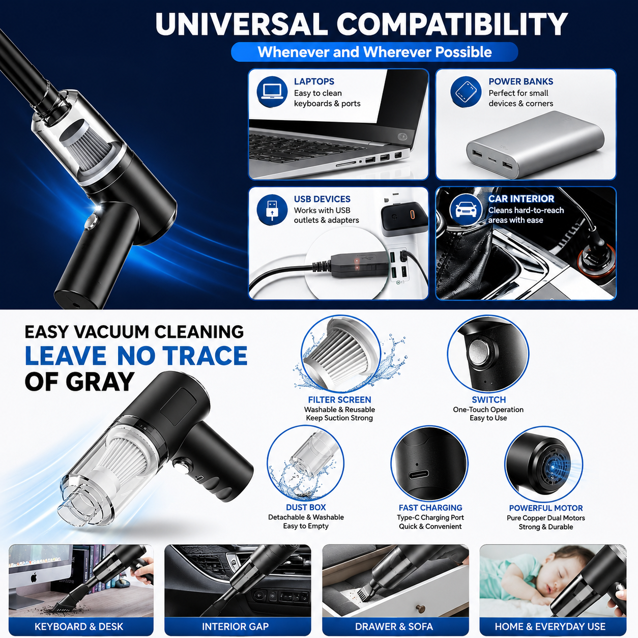 BrightVac™ Portable Mini Vacuum
